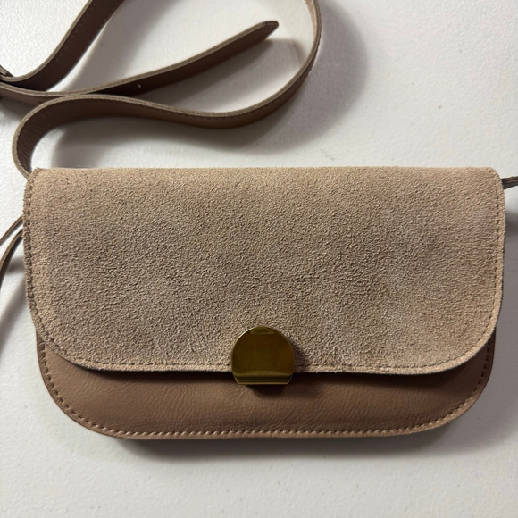 NWT Madewell The Abroad Convertible Crossbody Bag Tan/Brown Suede & Leather - Picture 11 of 11